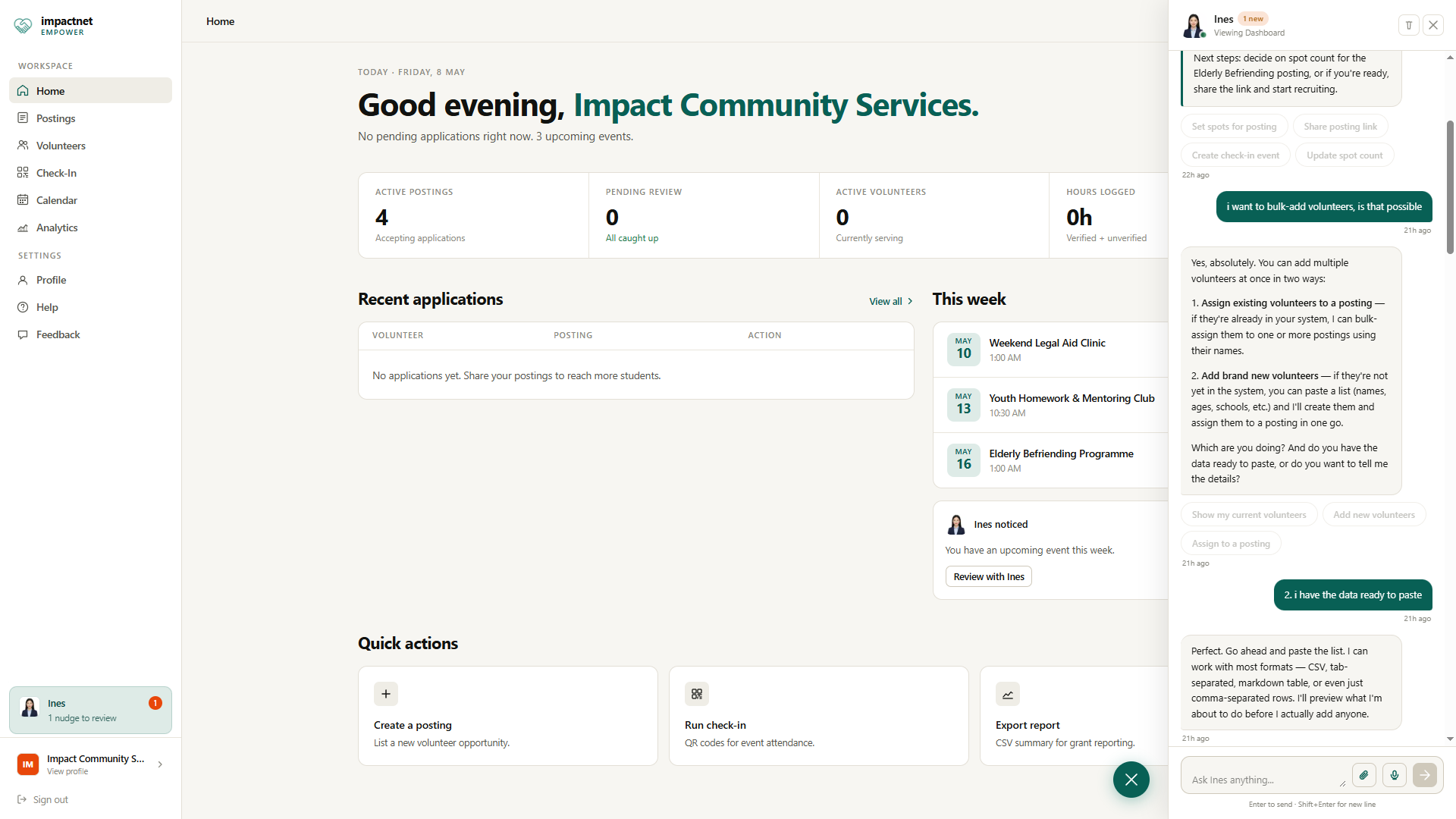 Empower dashboard